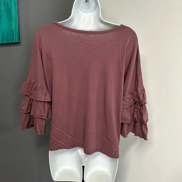 Women's Medium Popover Cropped Top Stretch Tiered Boho Fairycore Grunge - Picture 6 of 13